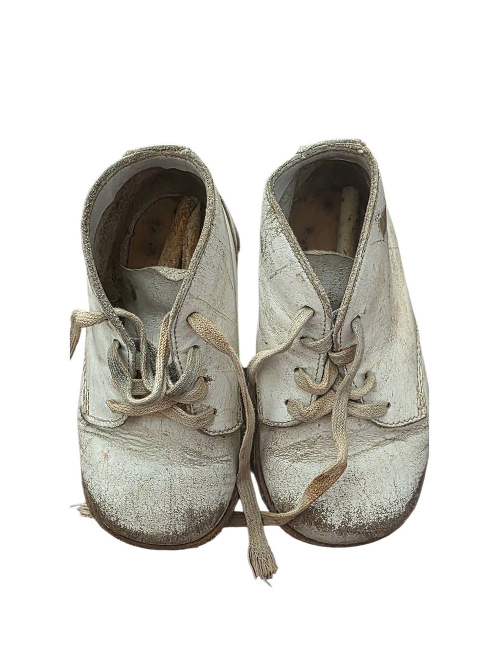 Vintage Baby Shoes Mid Century White Leather Toddler Walker Boots Jumping Jacks - Picture 11 of 16